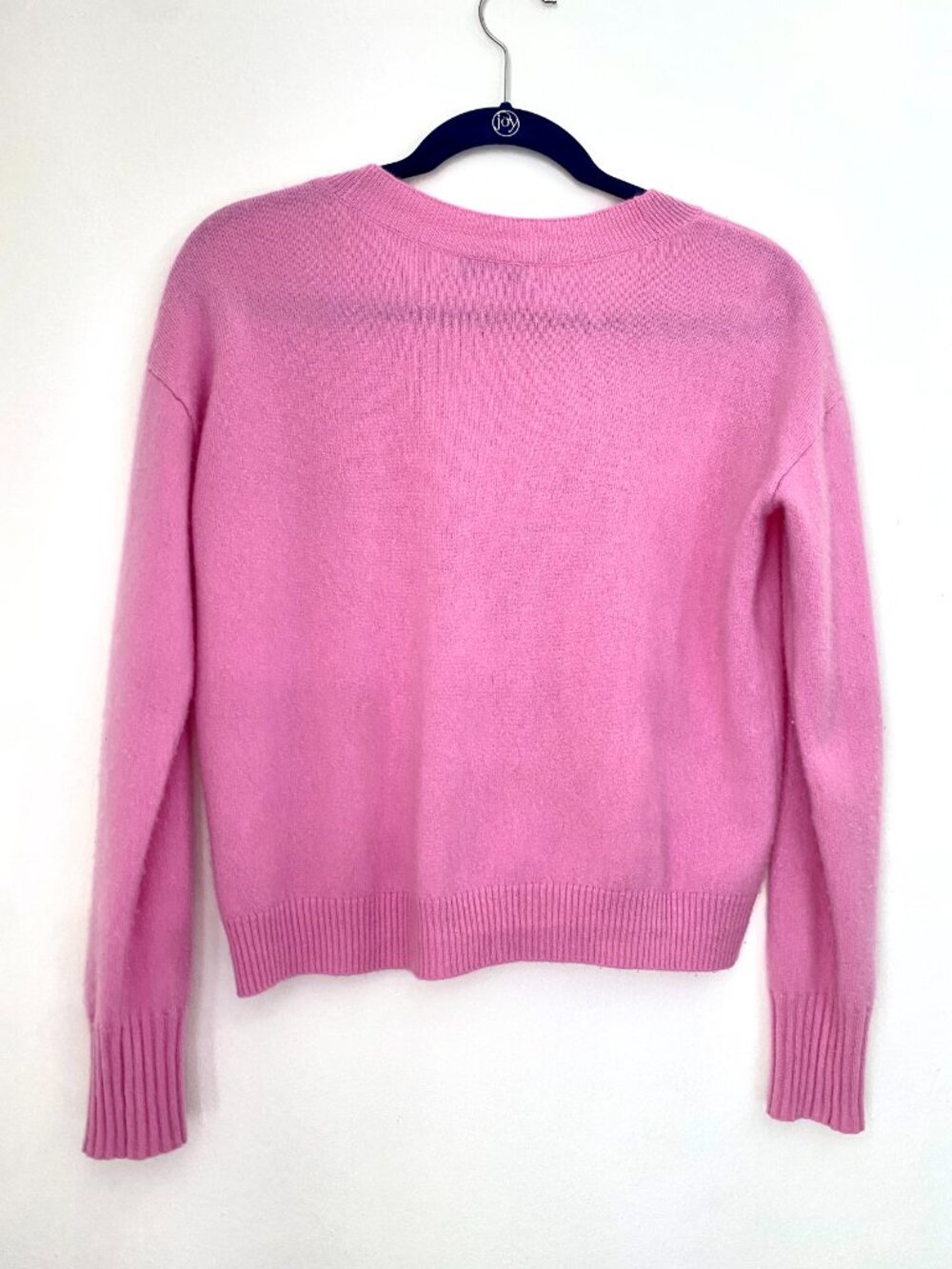 Intermix 100% Cashmere V-Neck Button Down Cardigan in Pink | Size P - Picture 3 of 8